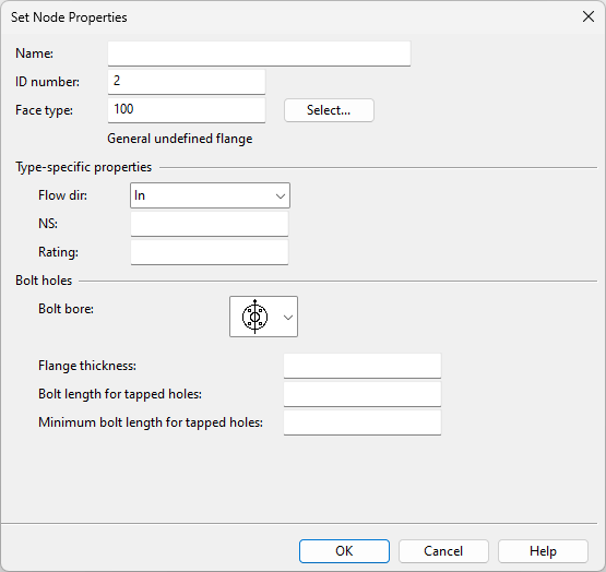Set Node Properties dialog